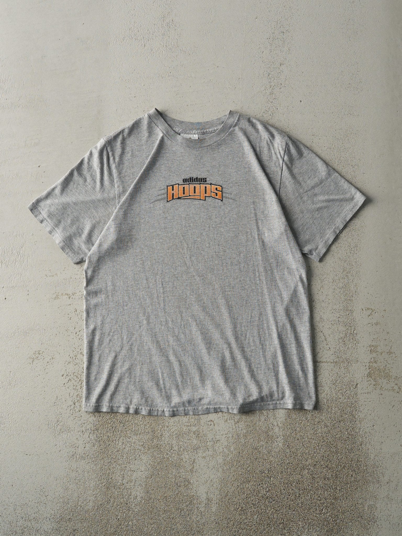 Vintage Y2K Grey Adidas Hoops Tee (M)