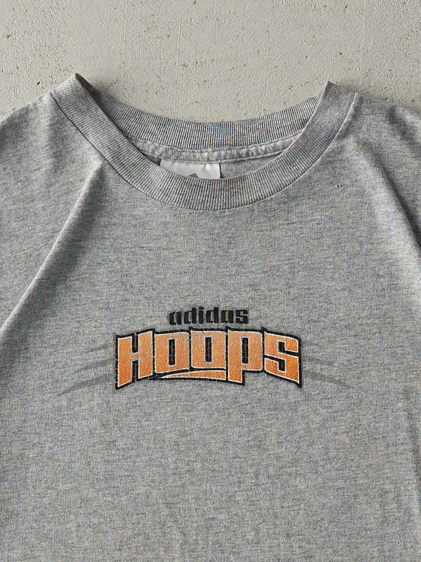 Vintage Y2K Grey Adidas Hoops Tee (M)