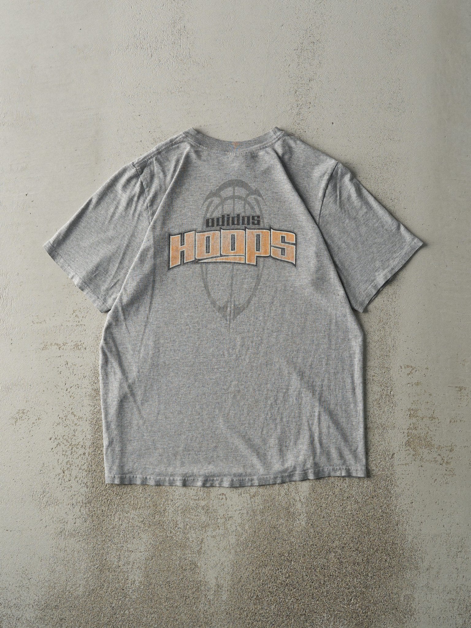 Vintage Y2K Grey Adidas Hoops Tee (M)