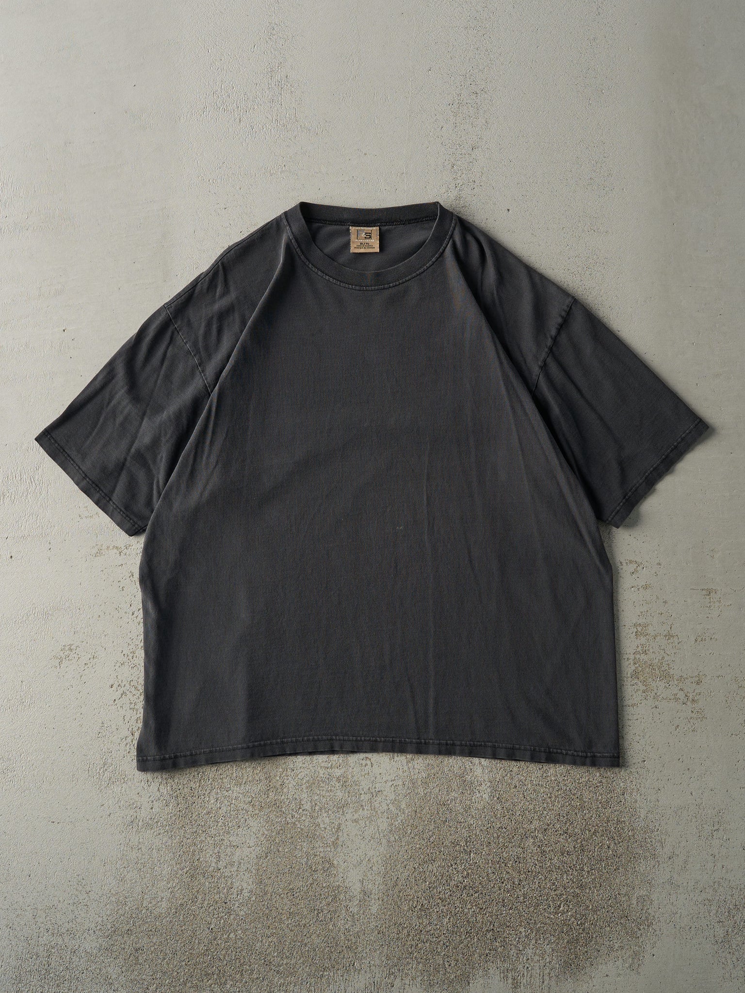 Vintage 90s Faded Black Blank Tee (L)