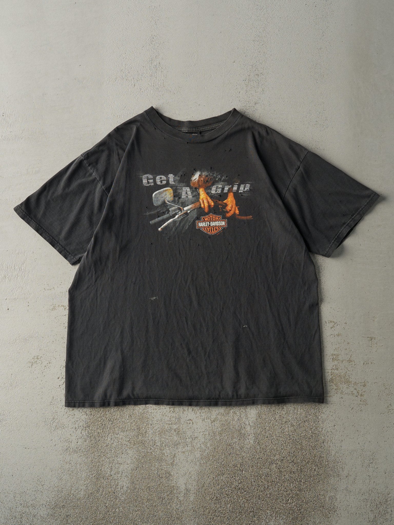 Vintage 01' Faded Black Calgary Alberta Harley Davidson Tee (L)