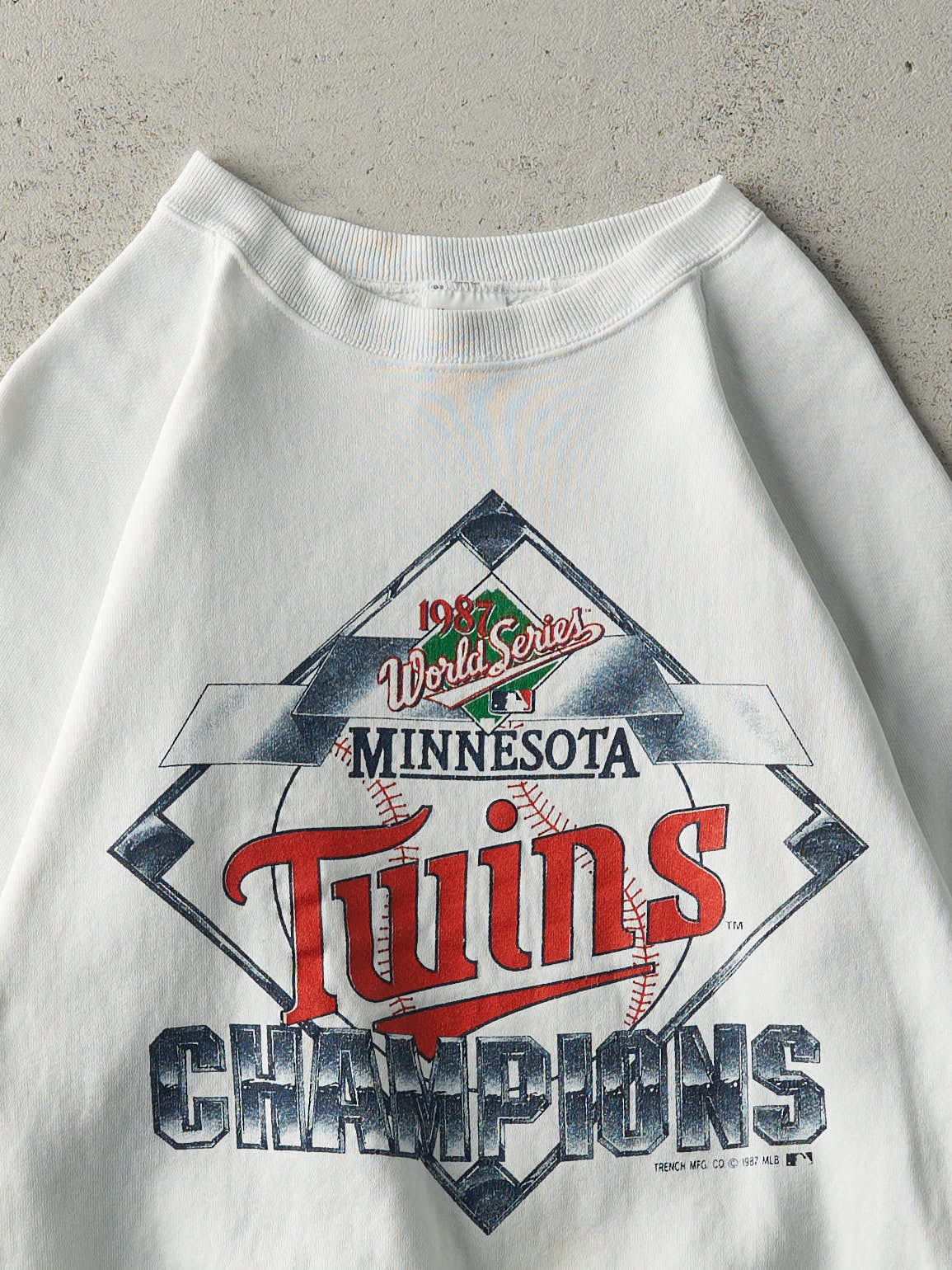 Vintage 87' White Minnesota Twins World Series Champions Crewneck (S)