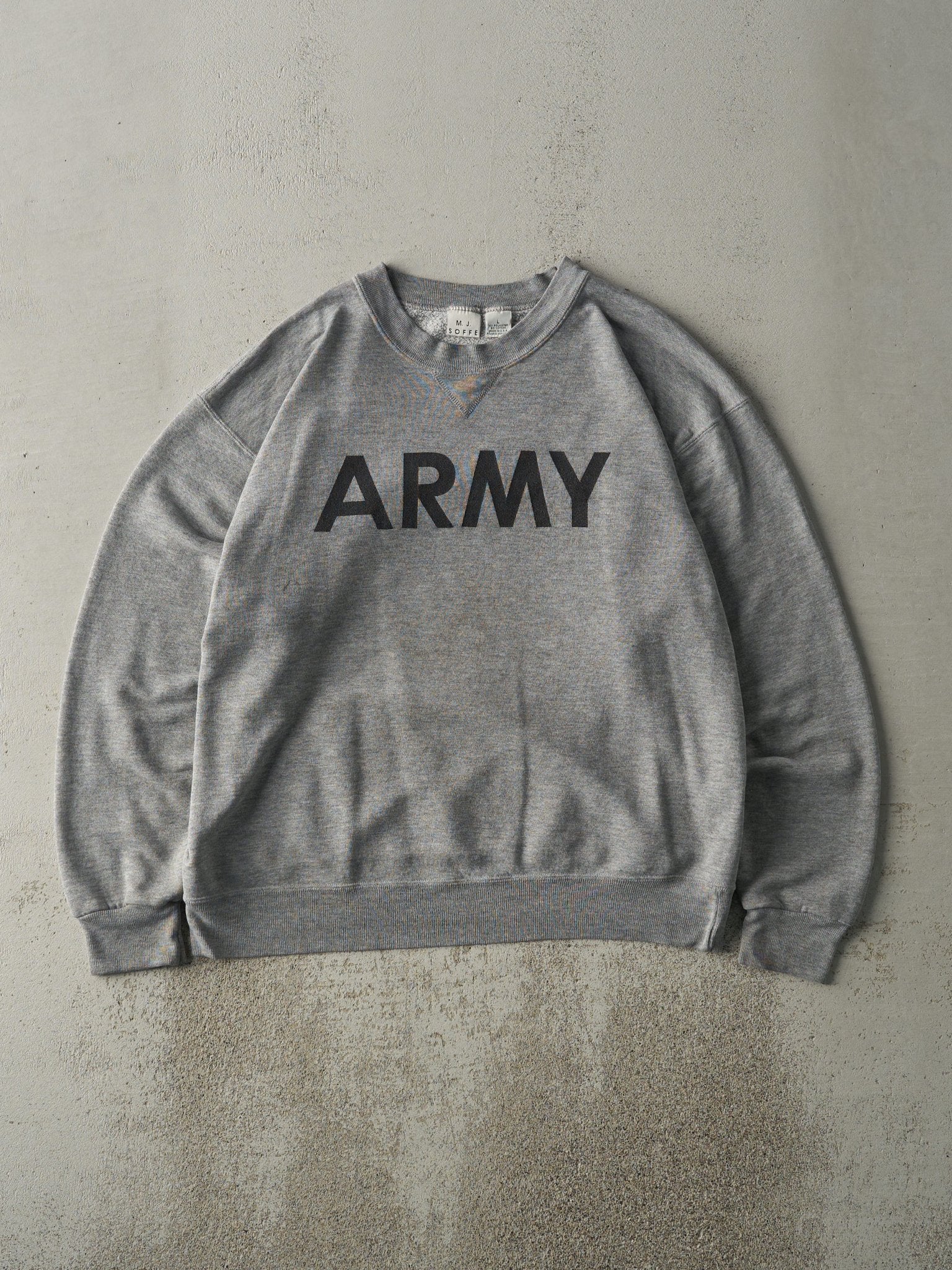 Vintage Y2K Grey US Army Crewneck (L)