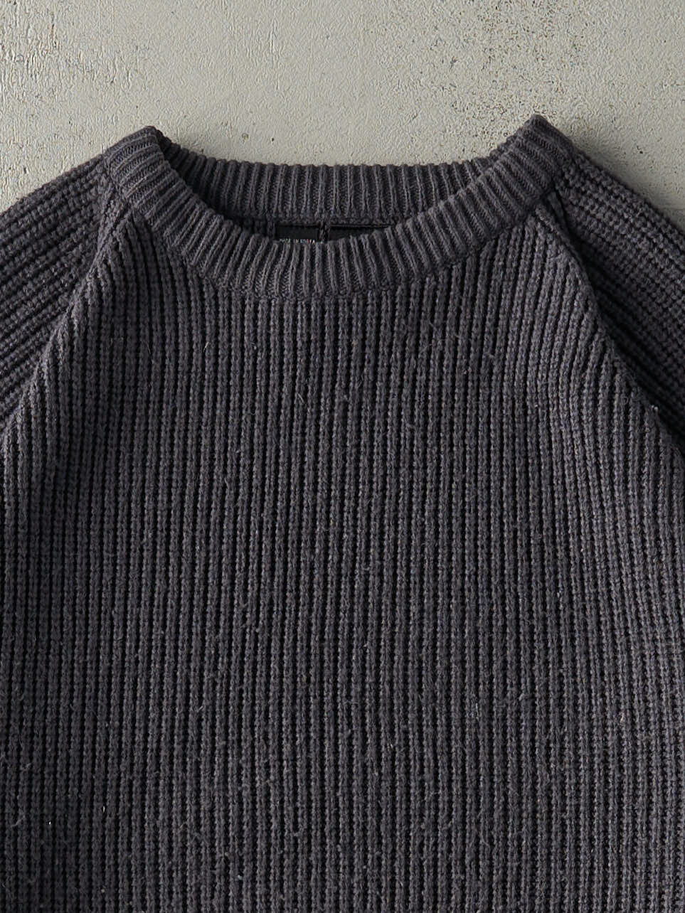 Vintage 90s Charcoal Grey Fisherman's Knit (L)