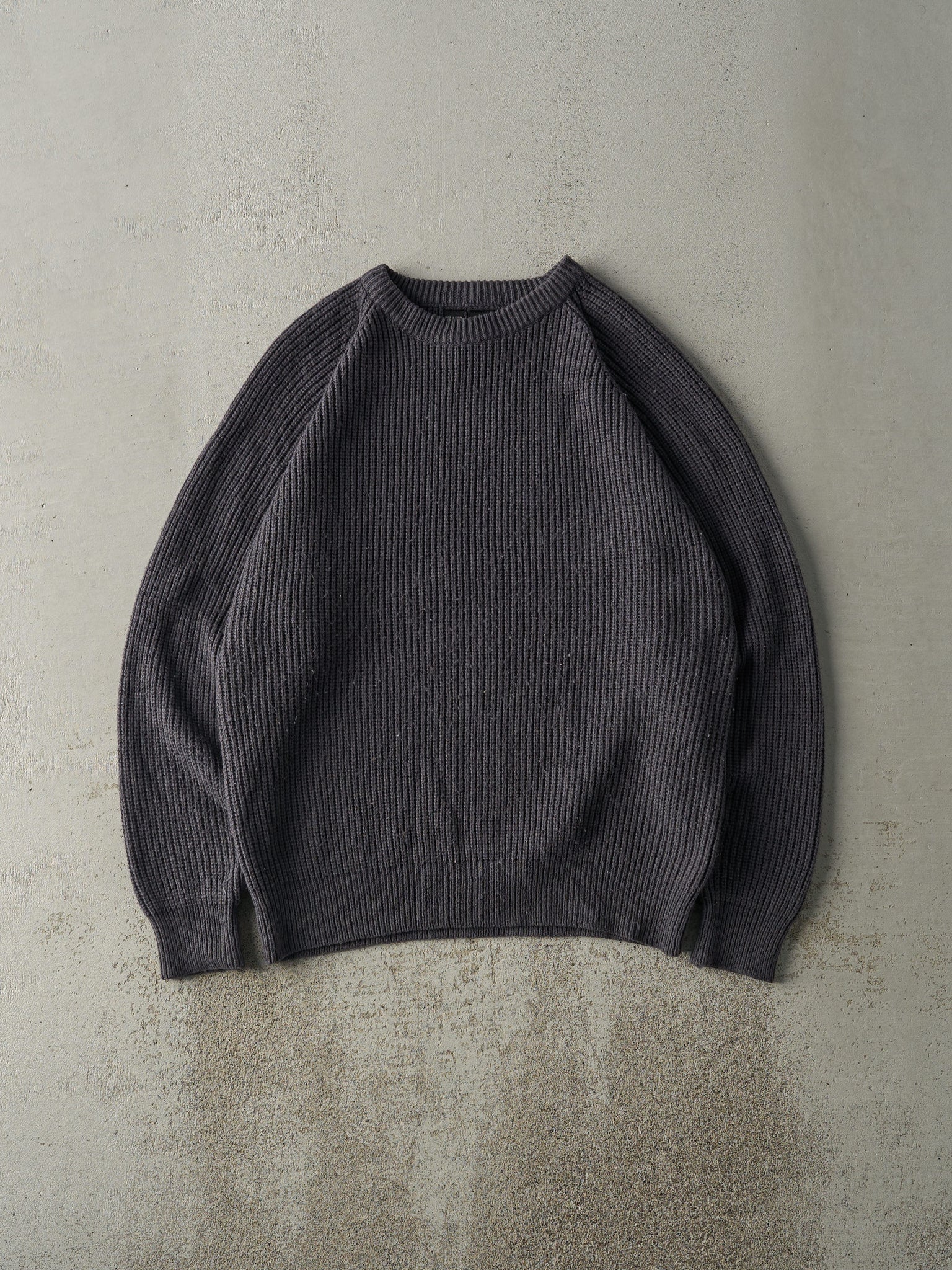 Vintage 90s Charcoal Grey Fisherman's Knit (L)