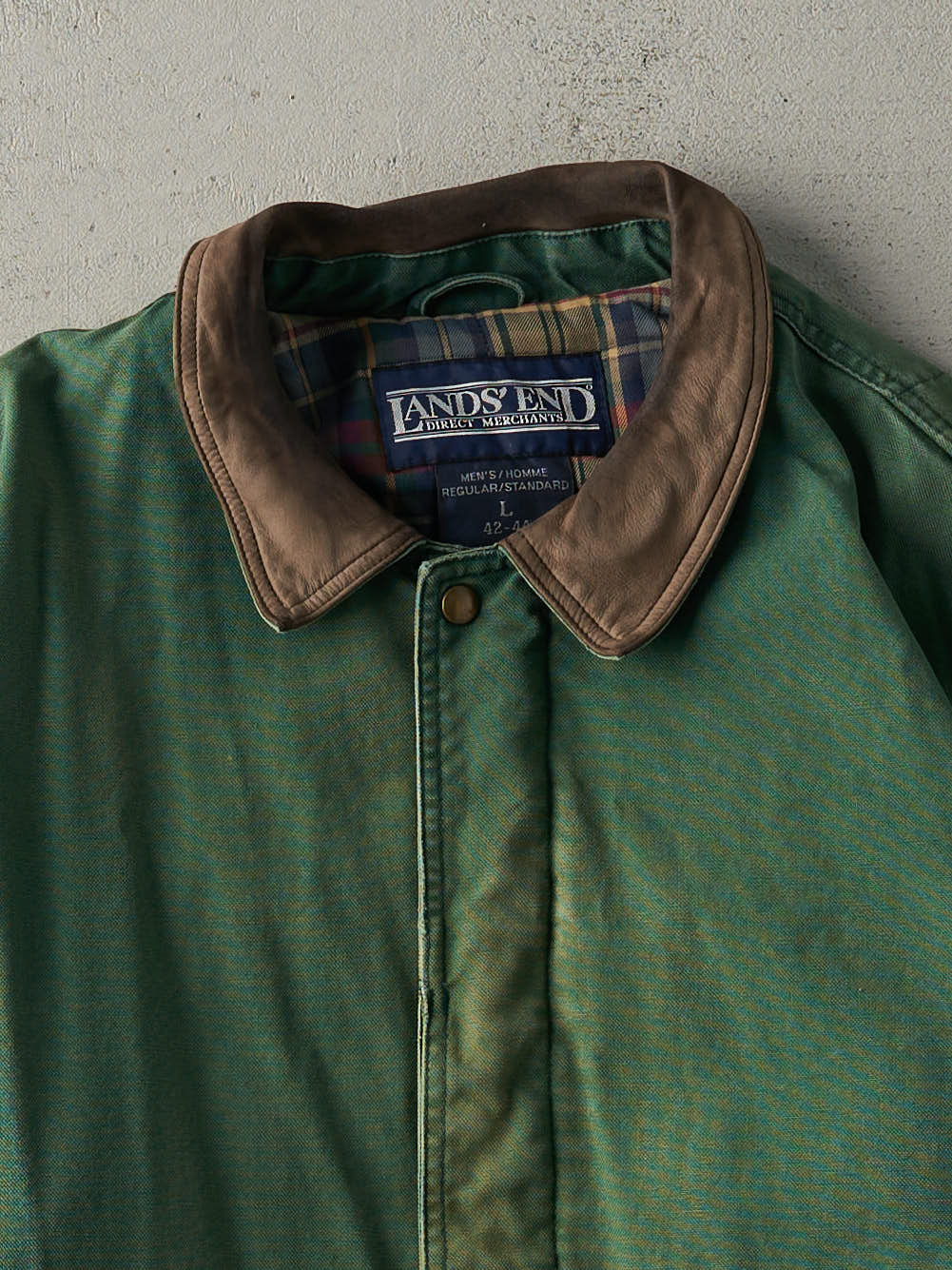 Vintage 90s Green Flannel Lined Workwear Jacket (L)