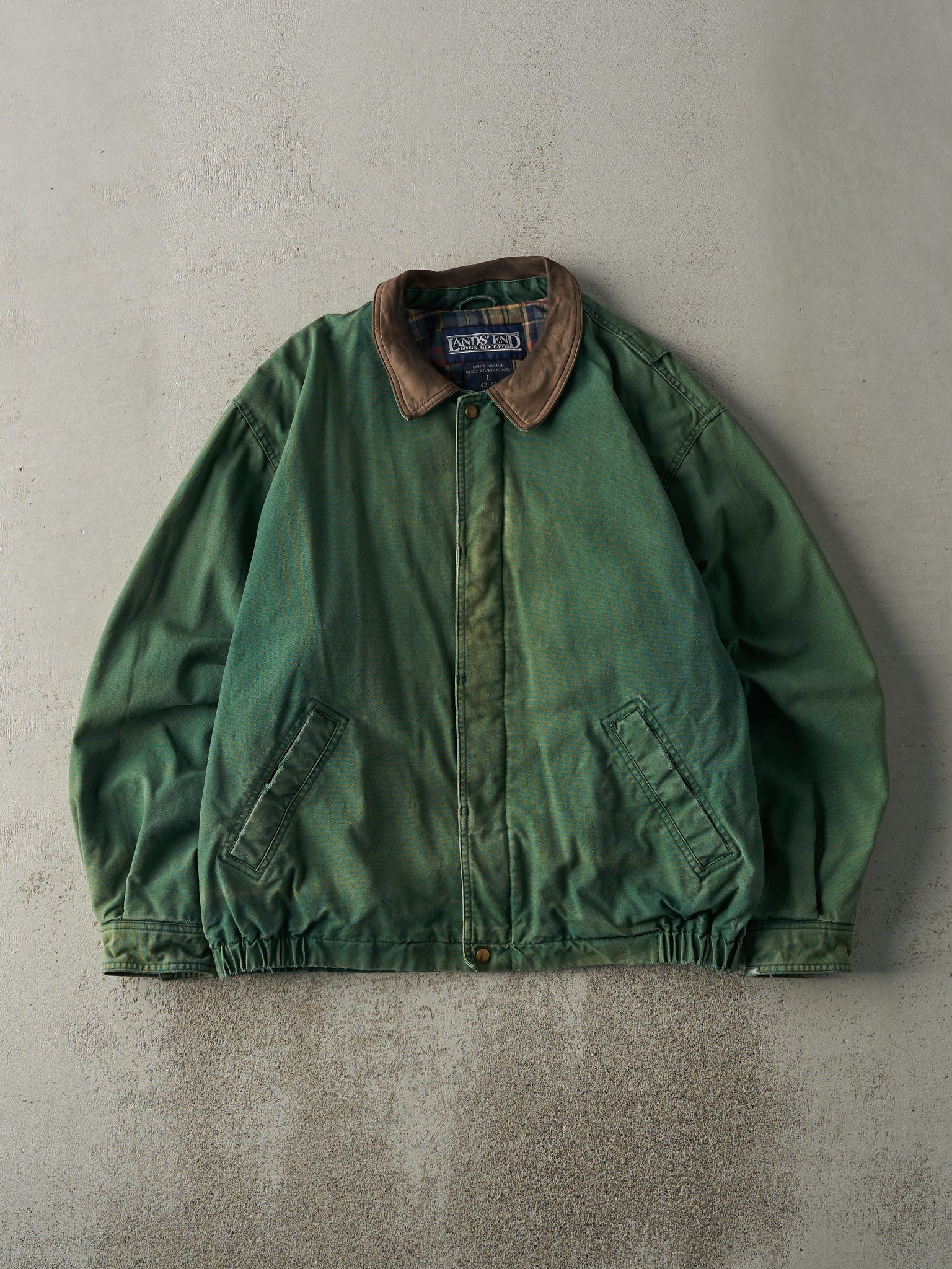 Vintage 90s Green Flannel Lined Workwear Jacket (L)