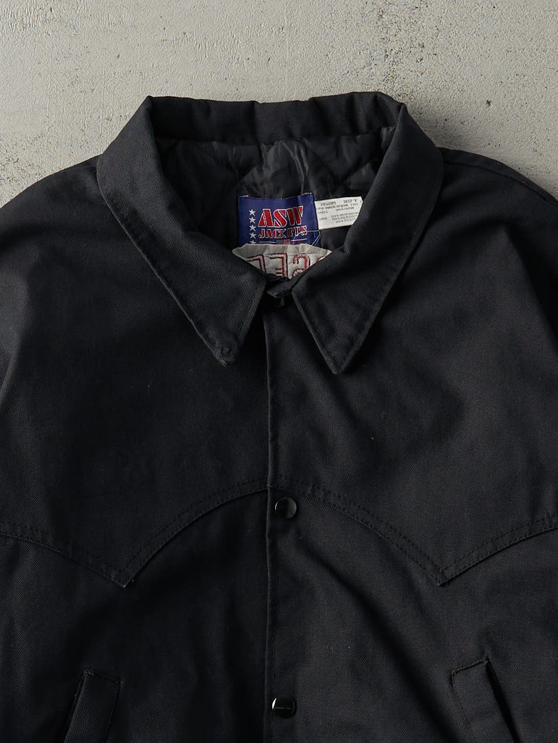 Vintage 70s Black Lone Pine Tennessee Walking Horses Workwear Jacket (M)