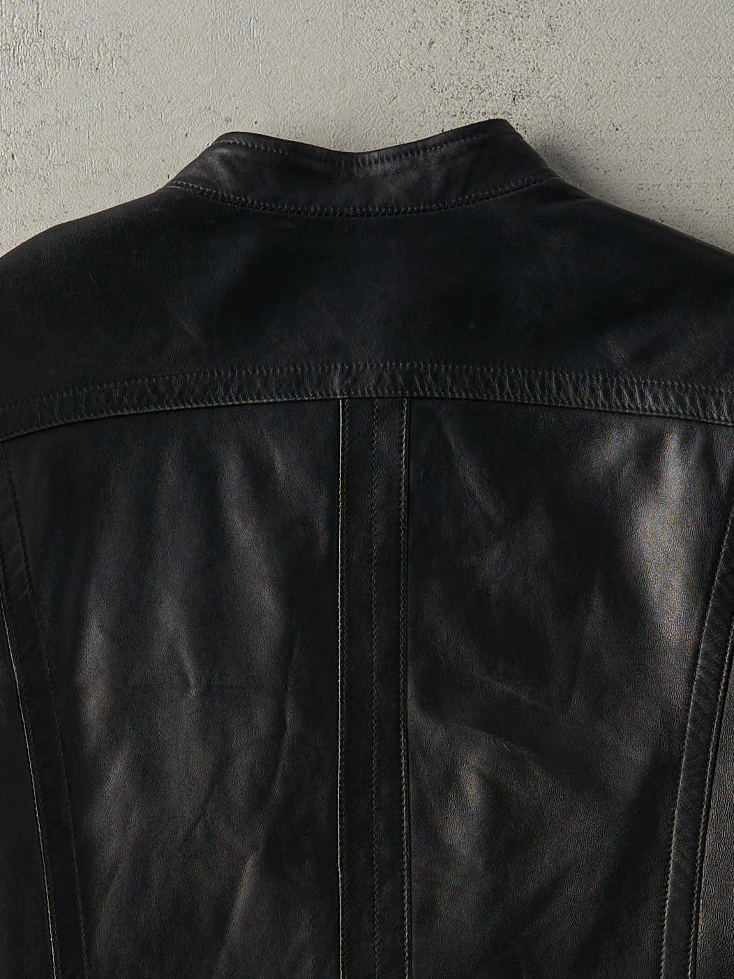 Vintage 90s Black Danier Biker Style Leather Jacket (S/M)