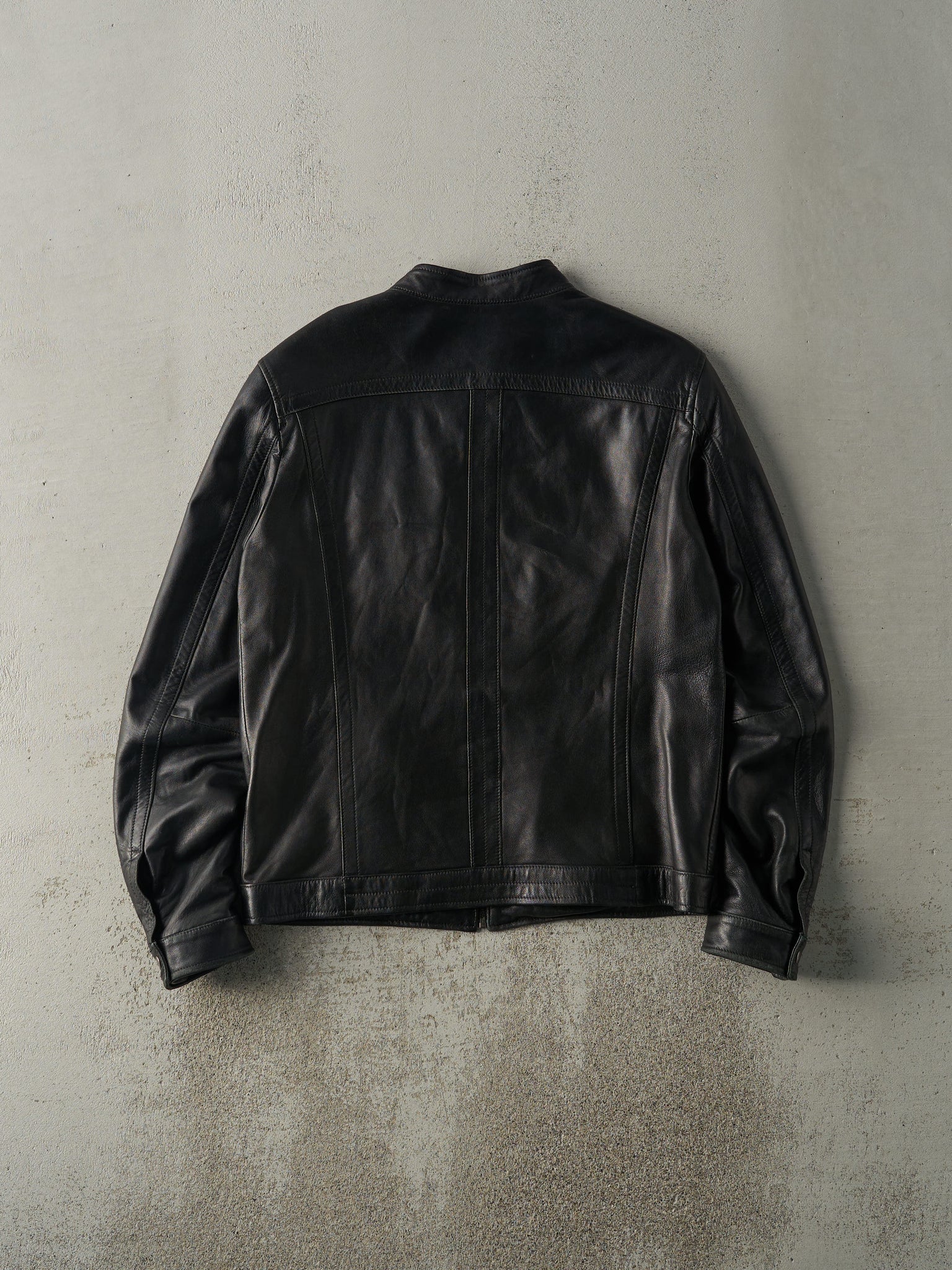 Vintage 90s Black Danier Biker Style Leather Jacket (S/M)