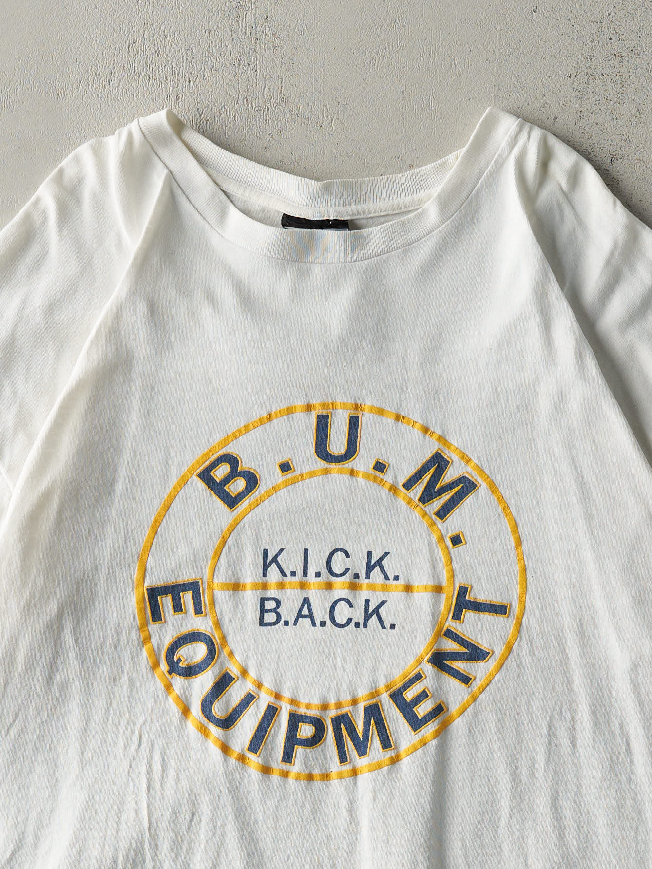 Vintage 90s White B.U.M. Equipment Single Stitch Tee (L/XL)