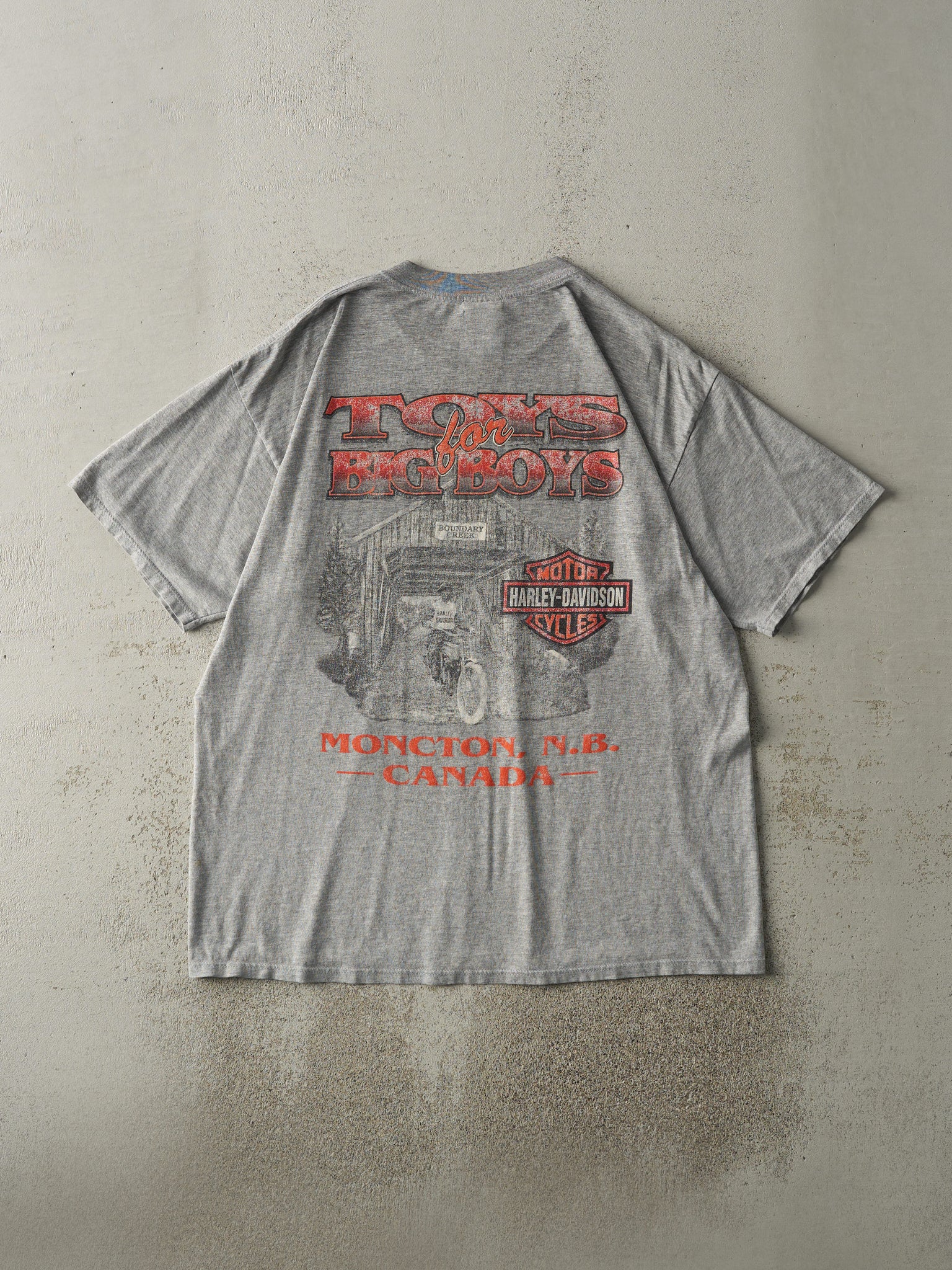 Vintage 03' Grey Moncton New Brunswick Harley Davidson Tee (L/XL)