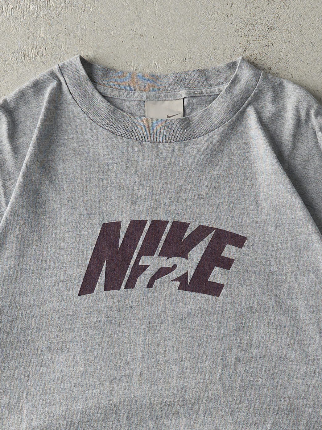 Vintage Y2K Grey Nike 72 Logo Tee (L)