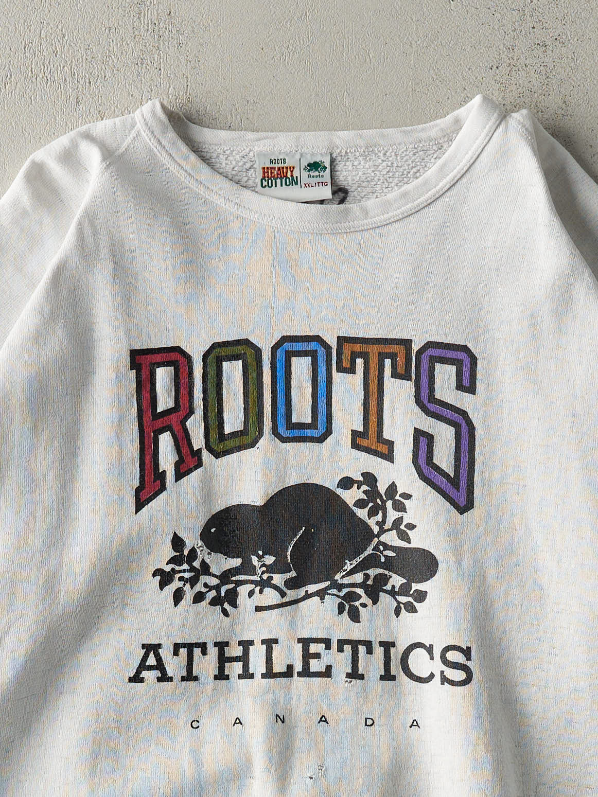 Vintage 80s White Roots Logo Crewneck (XL)