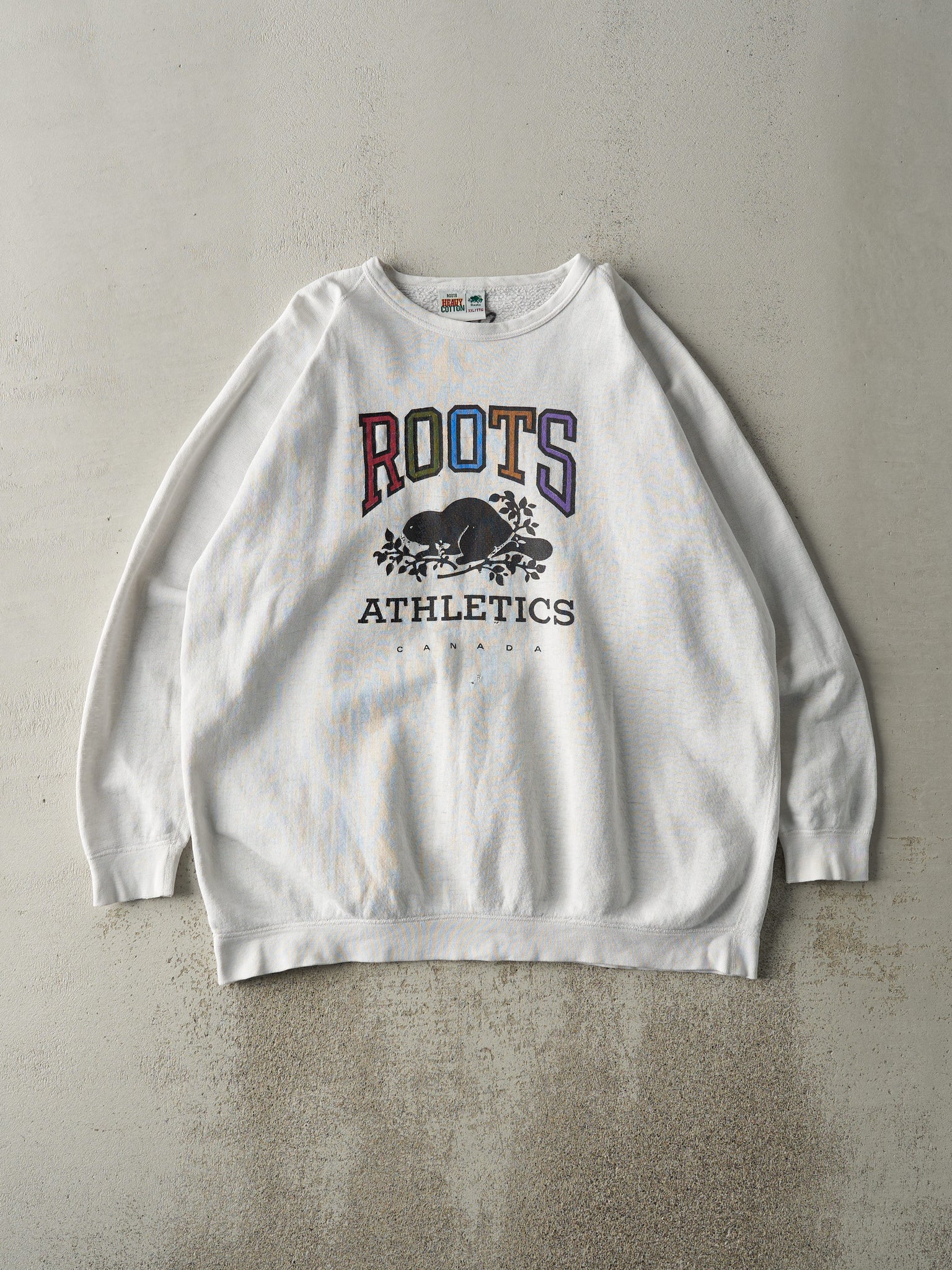 Vintage 80s White Roots Logo Crewneck (XL)