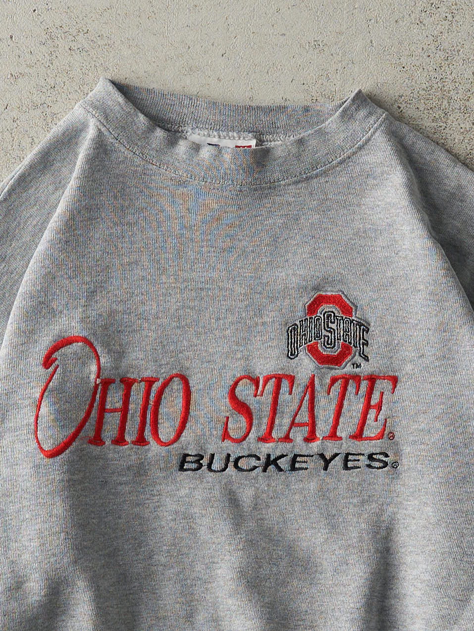 Vintage 90s Grey Ohio State Buckeyes Crewneck (XS/S)