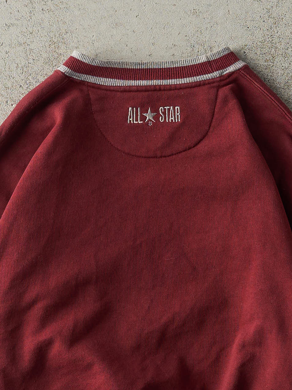 Vintage 90s Burgundy Embroidered Converse Boxy Crewneck (M)