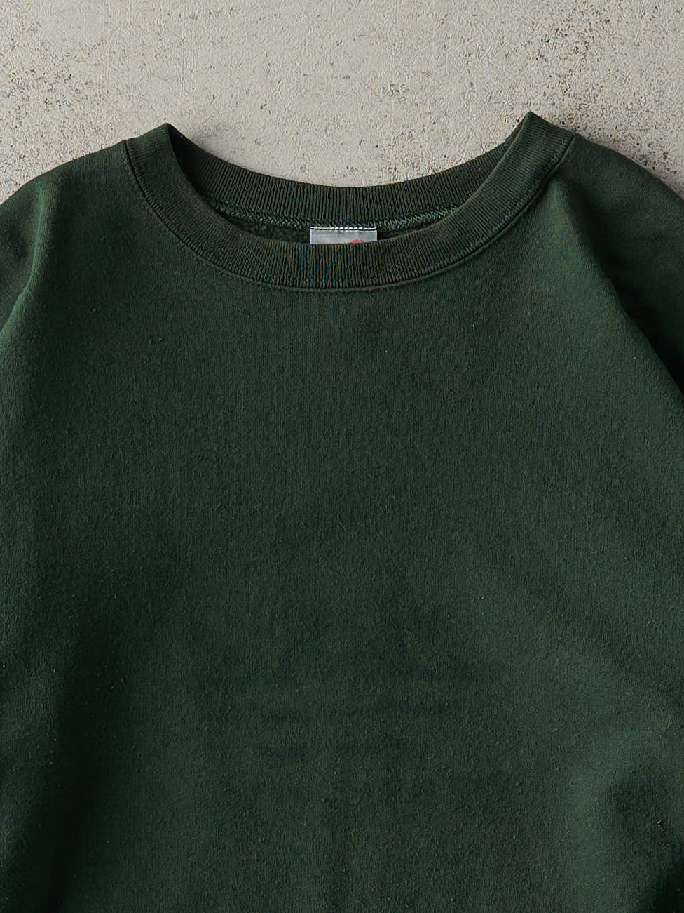 Vintage Y2K Forest Green Faded Graphic Boxy Crewneck (M)