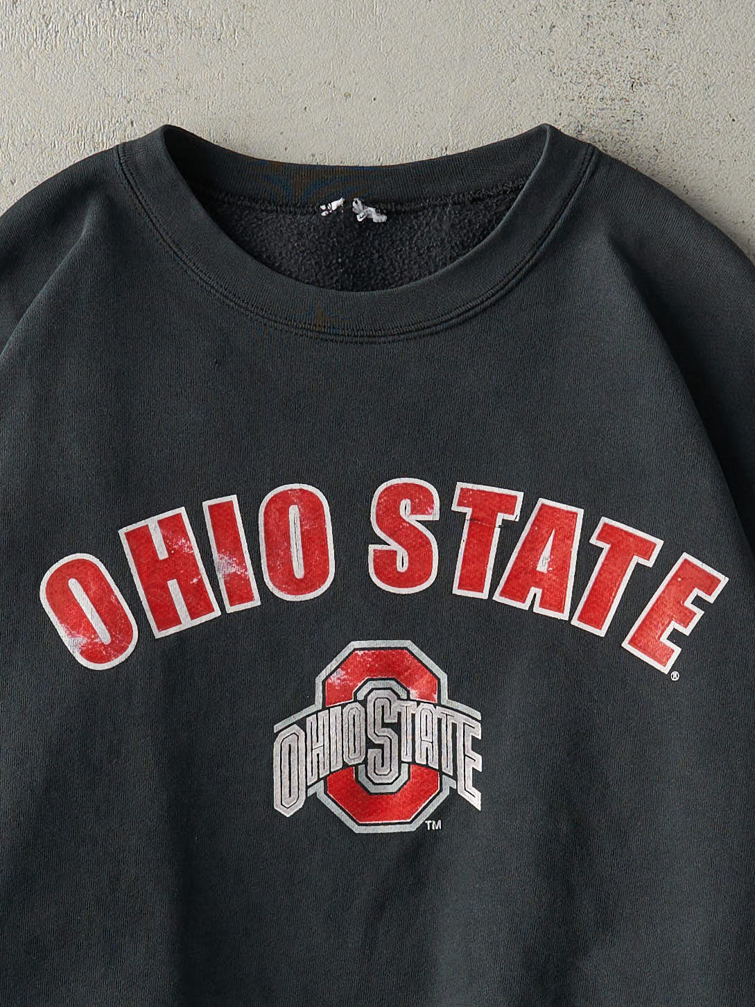 Vintage 90s Faded Black Ohio State Crewneck (L)