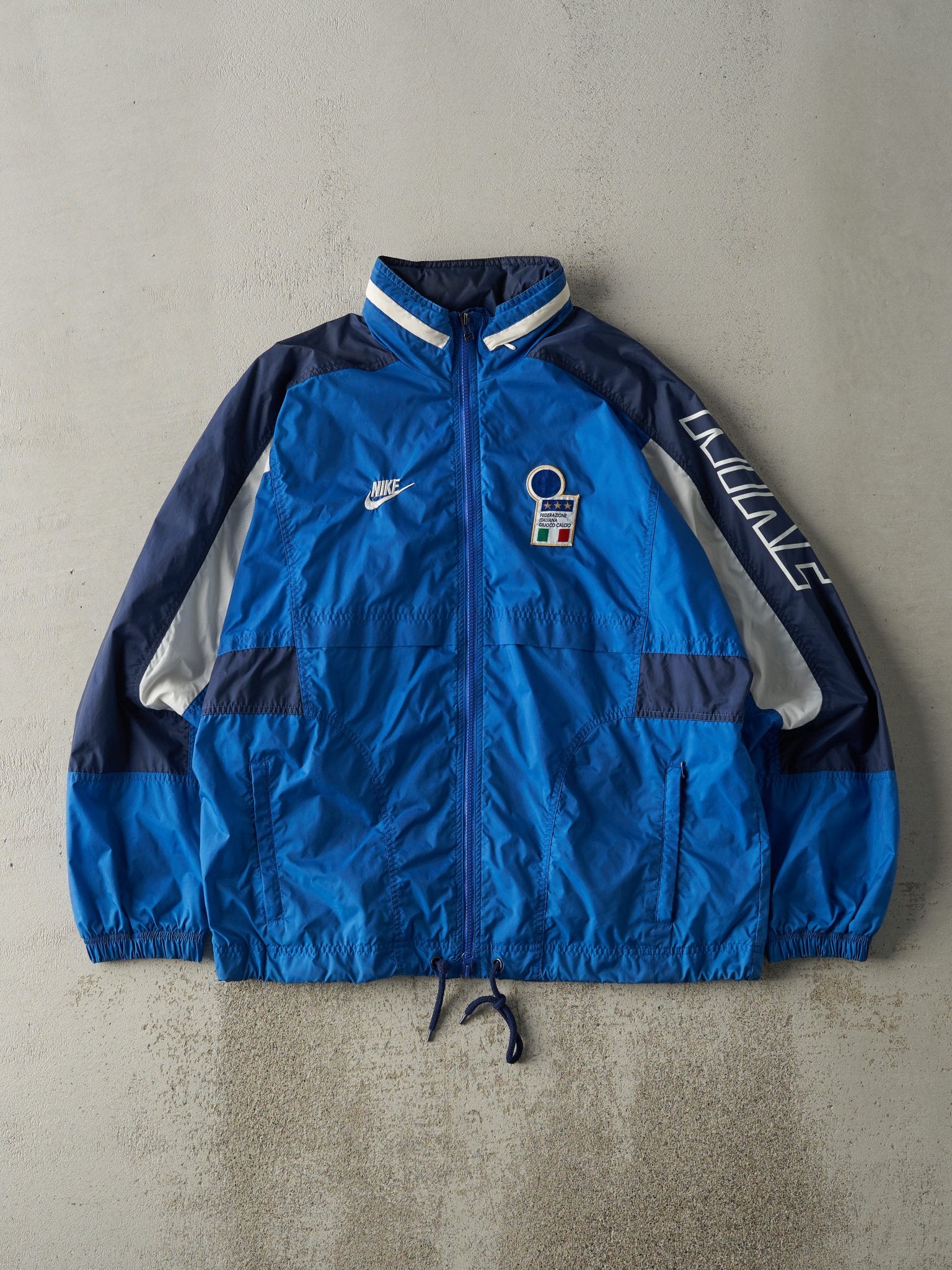 Vintage 90s Blue, Black & White Nike Italia Windbreaker Jacket (M/L)