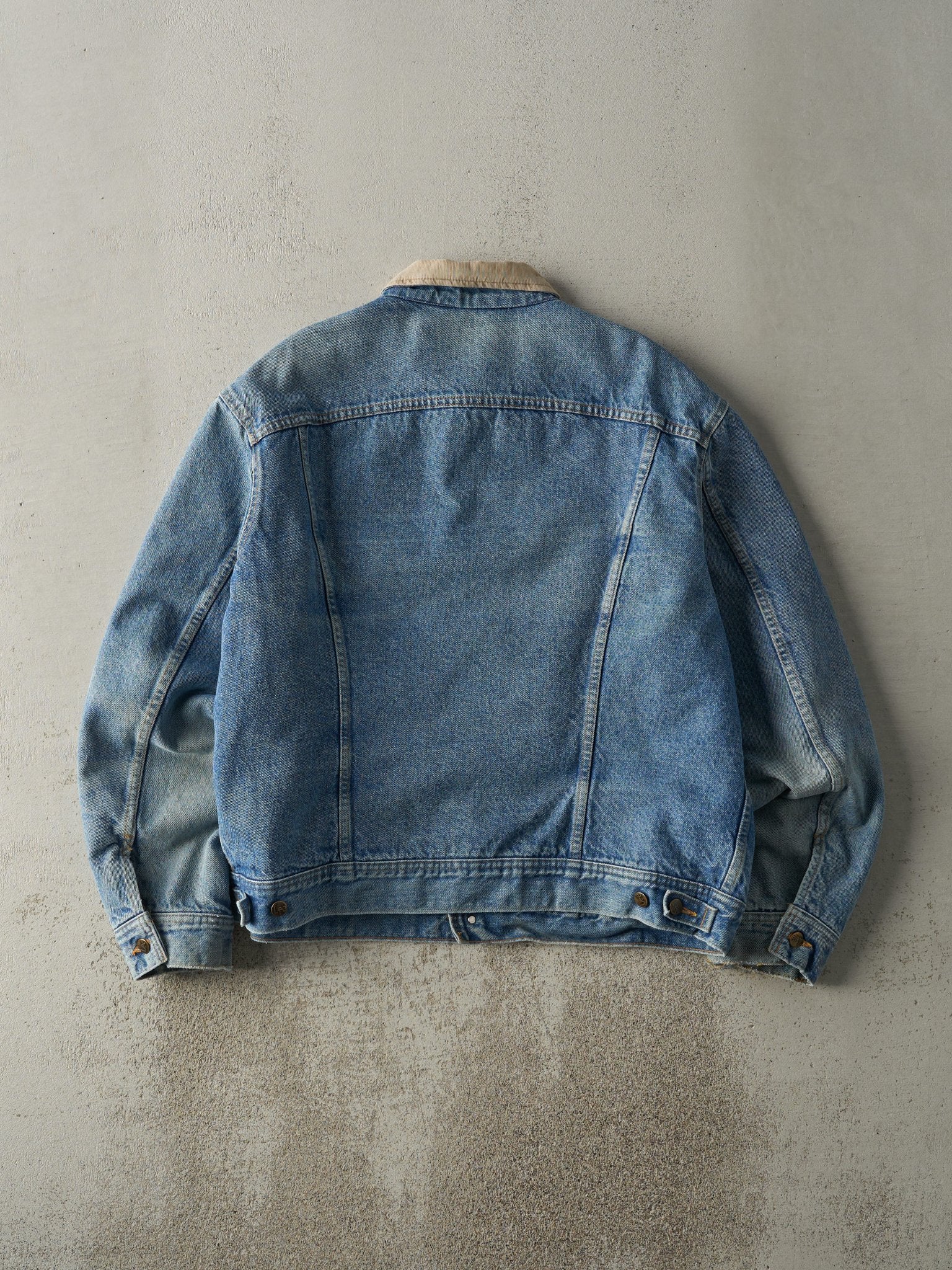 Vintage 80s Mid Wash Storm Rider Blanket Lined Denim Jacket (XL)