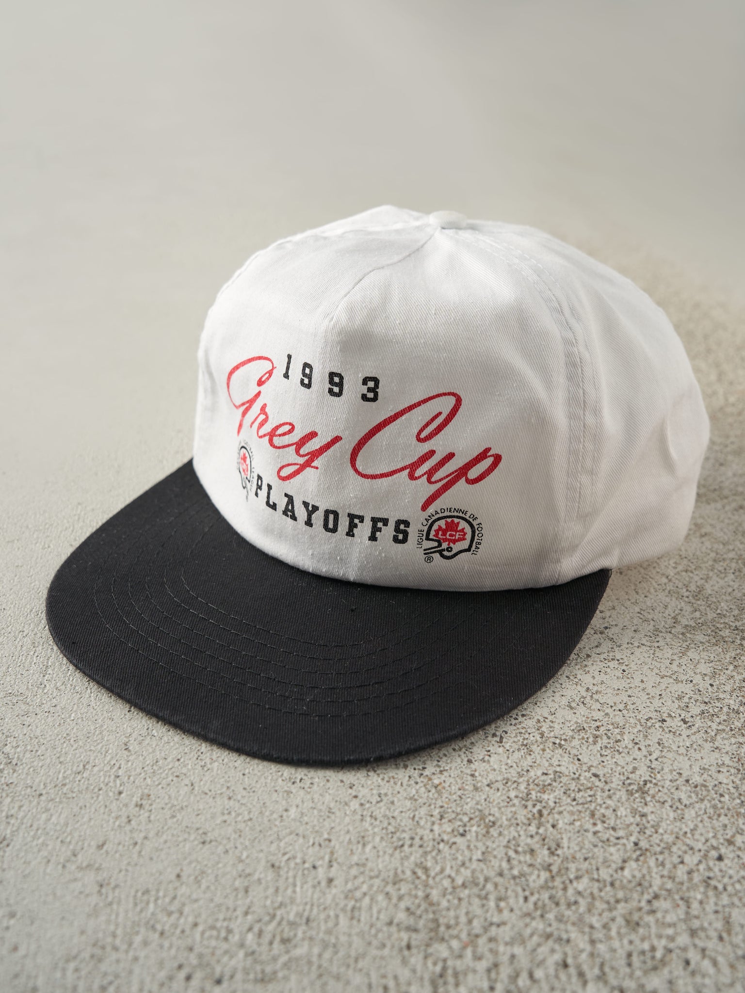 Vintage 93' White & Black CFL Grey Cup Play Offs Snapback Hat