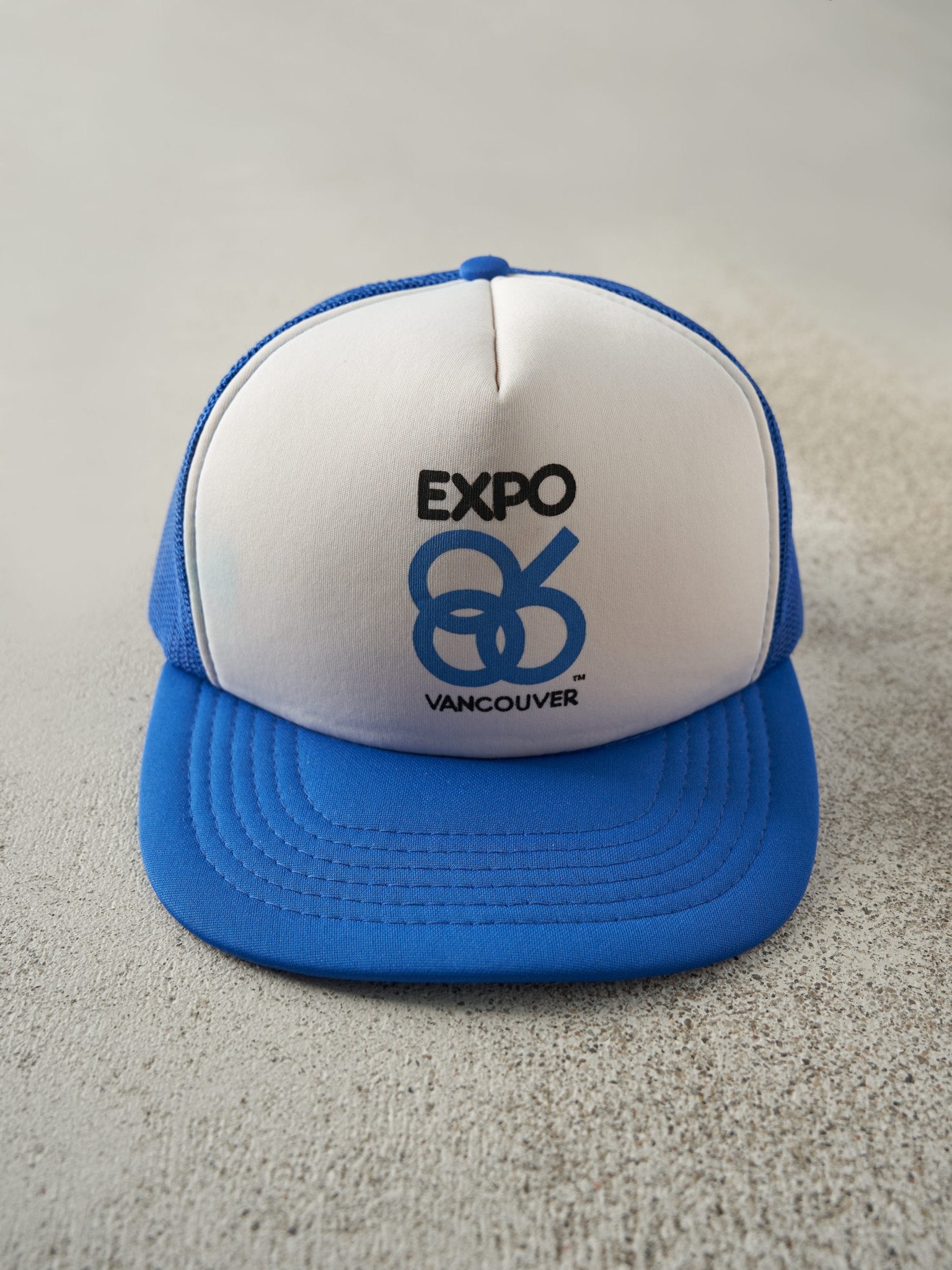 Vintage 86' Blue & White Expo Vancouver Foam Trucker Hat