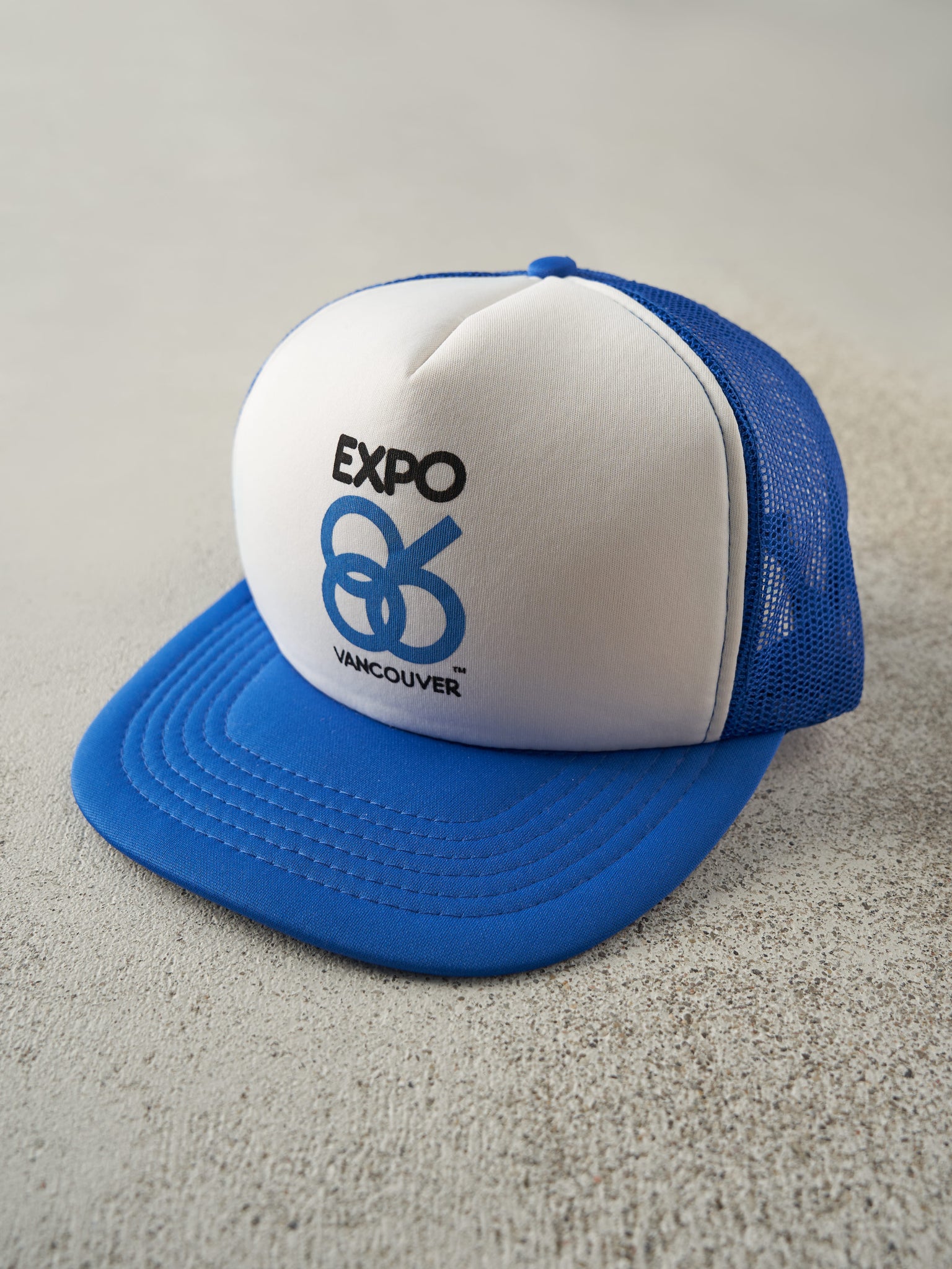 Vintage 86' Blue & White Expo Vancouver Foam Trucker Hat