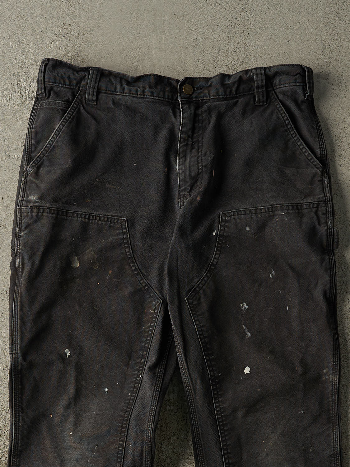 Vintage Y2K Faded Black Carhartt Double Knee Carpenter Pants (35x30.5)