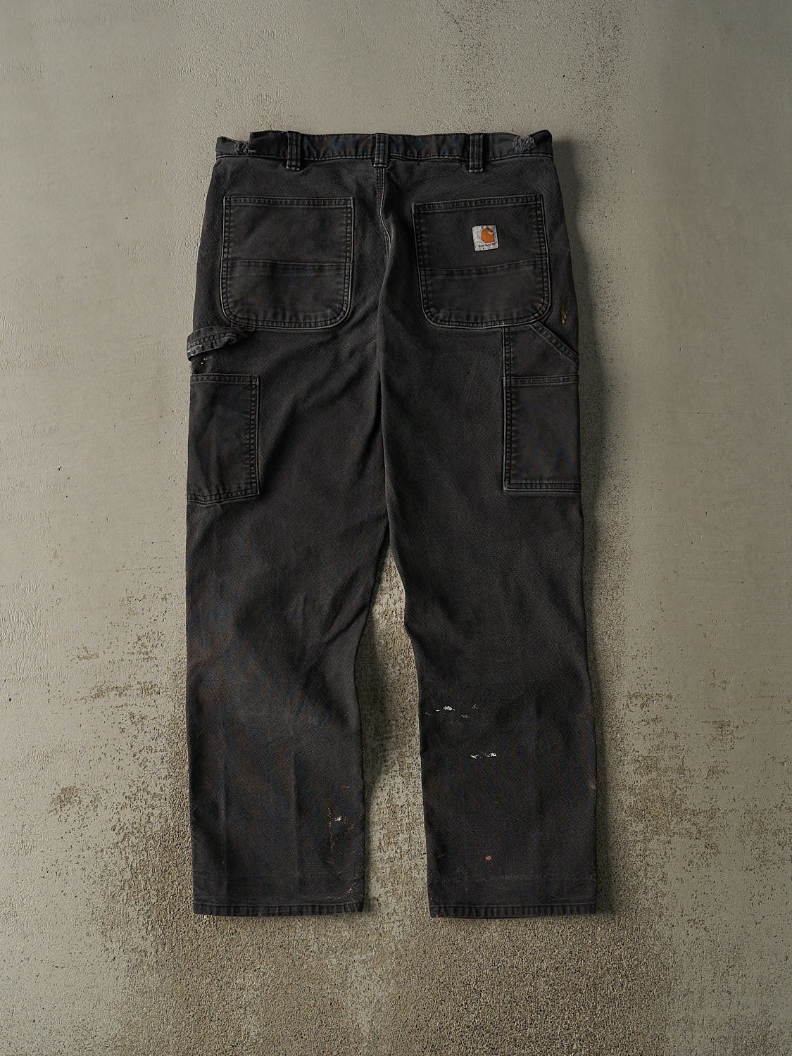 Vintage Y2K Faded Black Carhartt Double Knee Carpenter Pants (35x30.5)