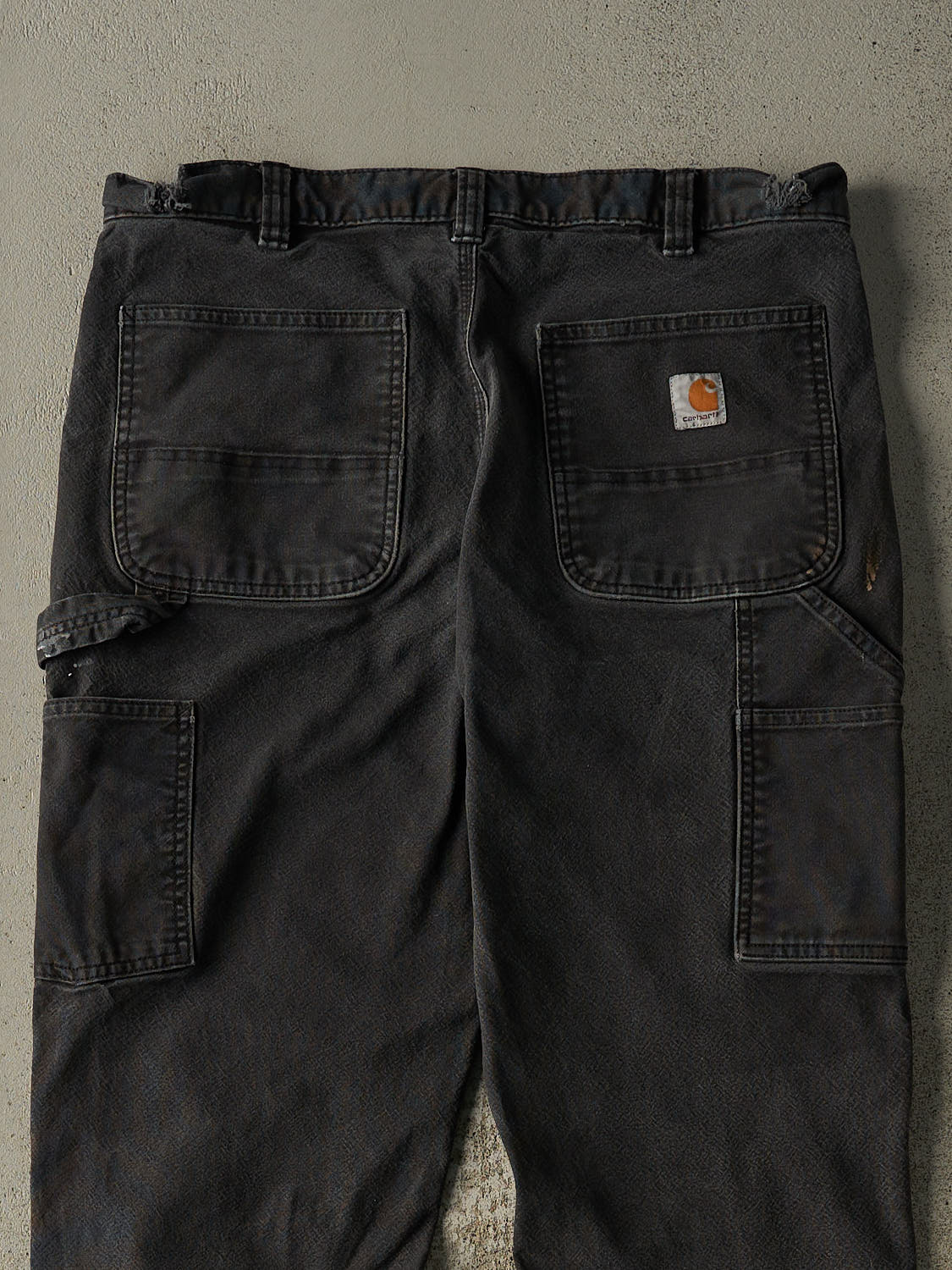 Vintage Y2K Faded Black Carhartt Double Knee Carpenter Pants (35x30.5)