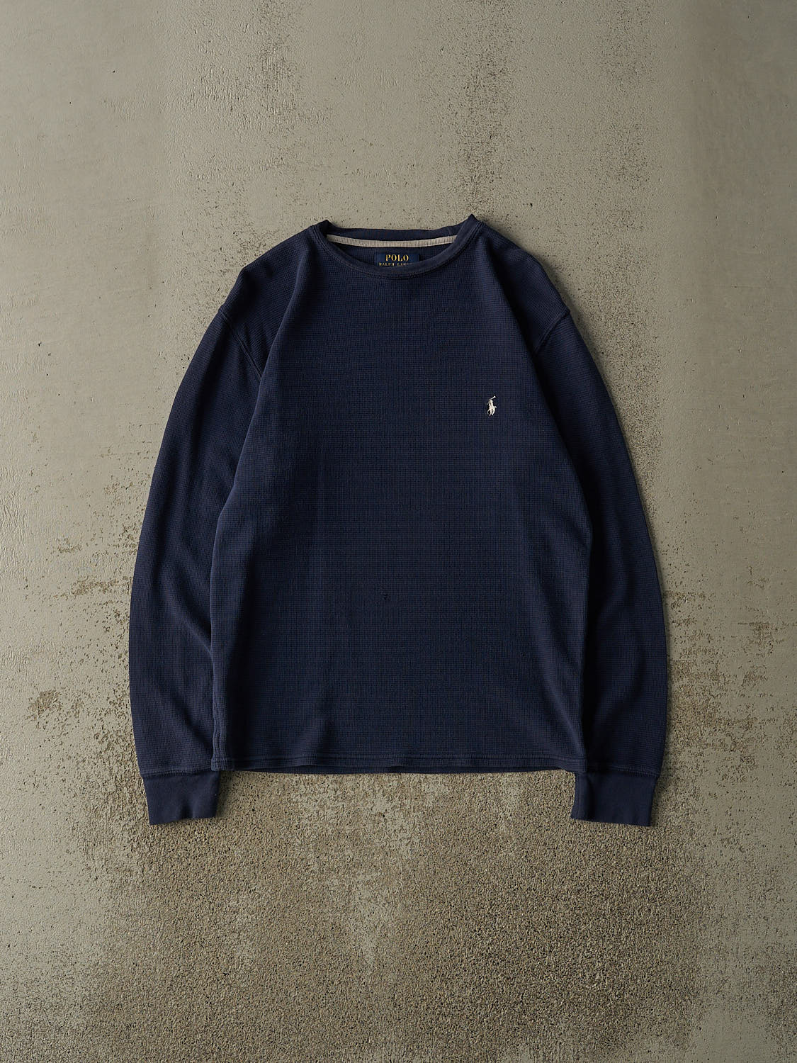Vintage Y2K Navy Blue Polo Ralph Lauren Thermal Long Sleeve (S/M)
