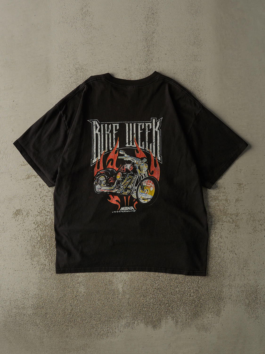 Vintage Y2K Faded Black MBNA Bike Week Tee (XL/XXL)