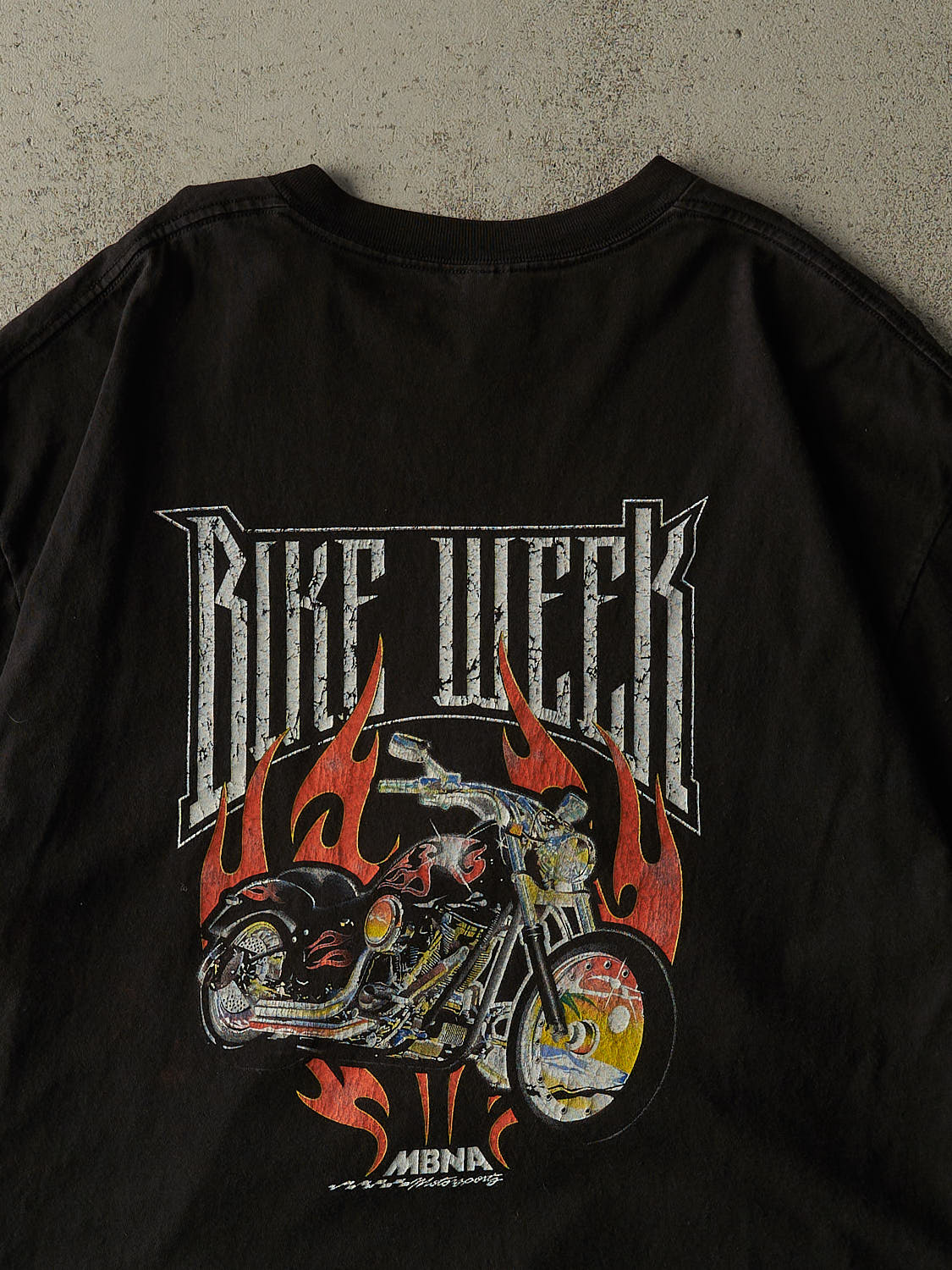 Vintage Y2K Faded Black MBNA Bike Week Tee (XL/XXL)
