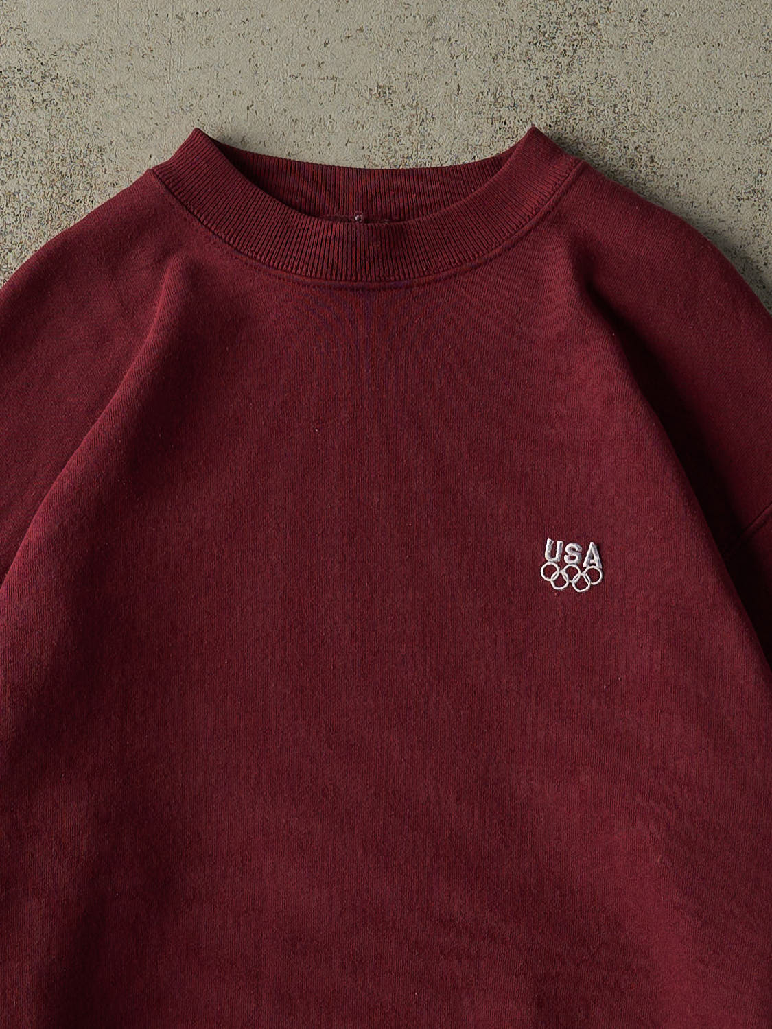 Vintage 90s Burgundy USA Olympics Embroidered Crewneck (M)