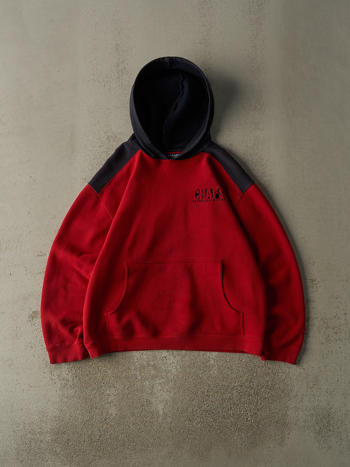 Vintage 90s Red & Navy Chaps Embroidered Hoodie (L)