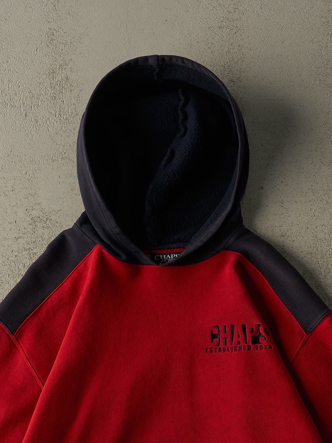 Vintage 90s Red & Navy Chaps Embroidered Hoodie (L)