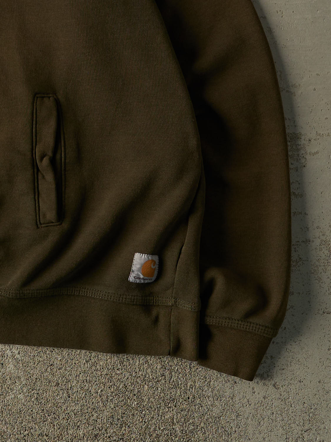 Vintage Y2K Sun Faded Green Carhartt Boxy Quarter Zip (XL)