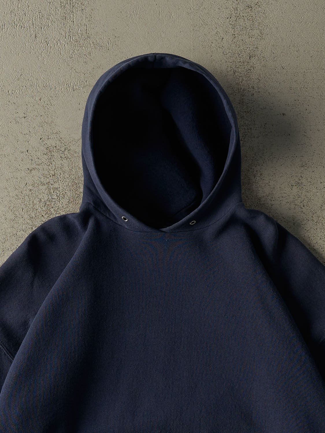 Vintage 90s Navy Blue Blank Boxy Hoodie (L)