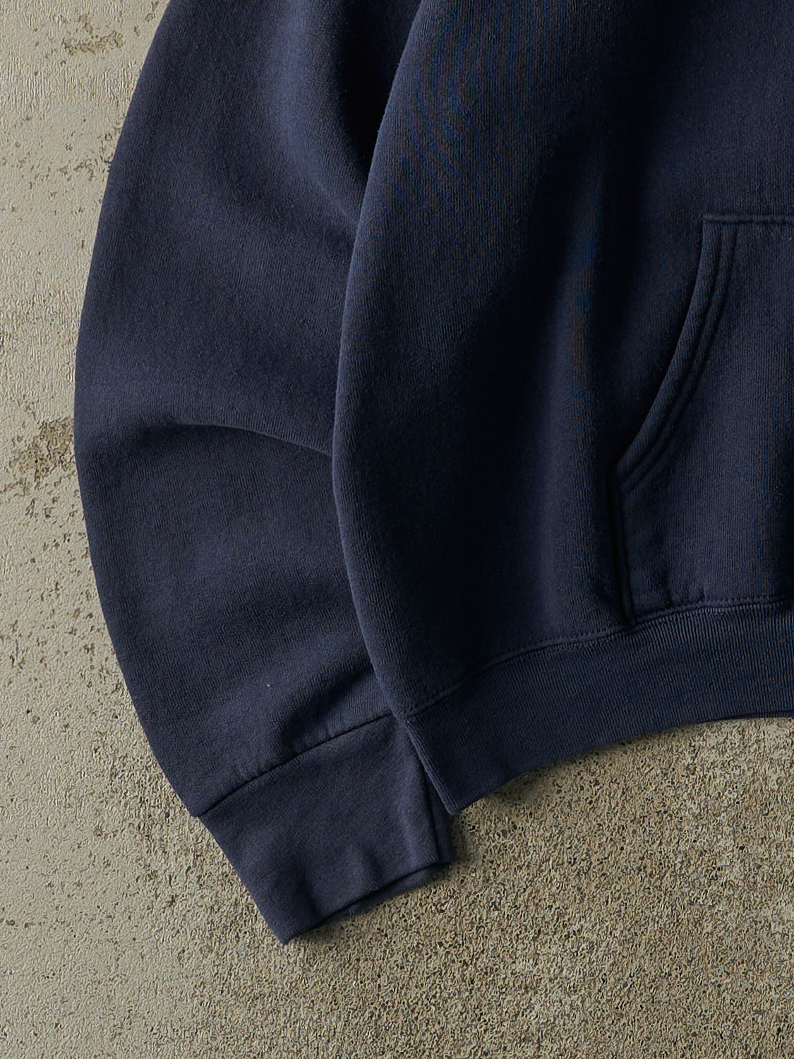 Vintage 90s Navy Blue Blank Boxy Hoodie (L)