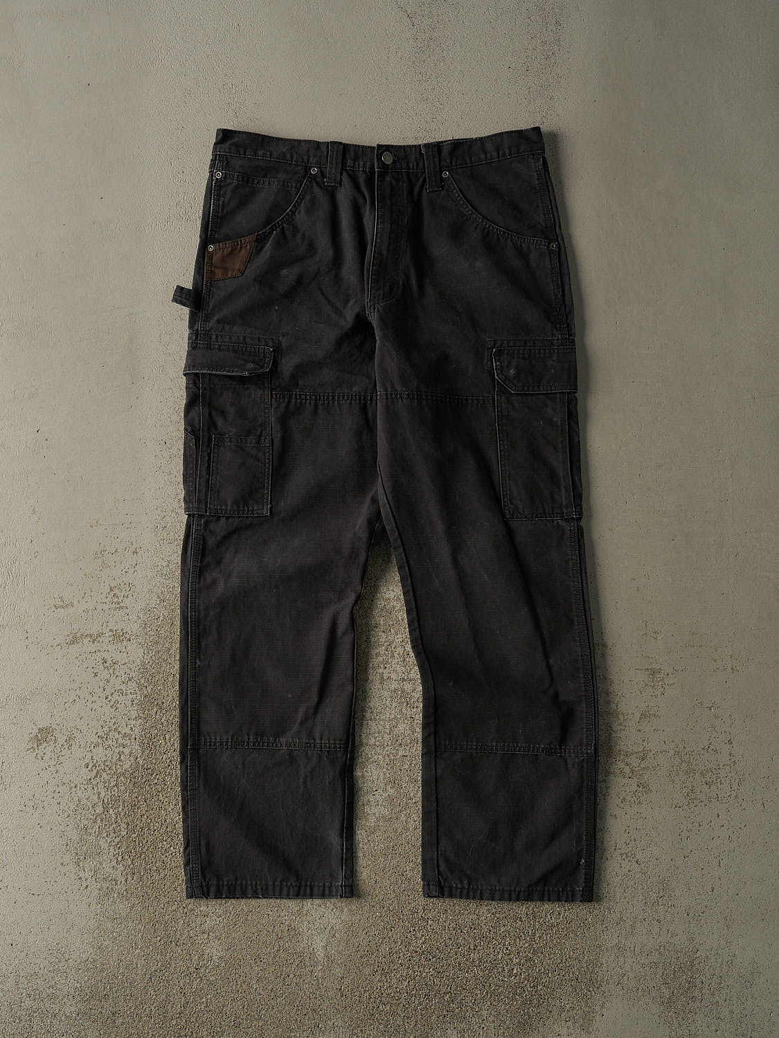 Vintage Y2K Faded Black Wrangler Double Knee Carpenter Pants (36x32)