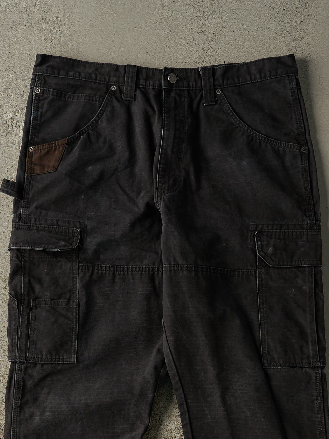 Vintage Y2K Faded Black Wrangler Double Knee Carpenter Pants (36x32)