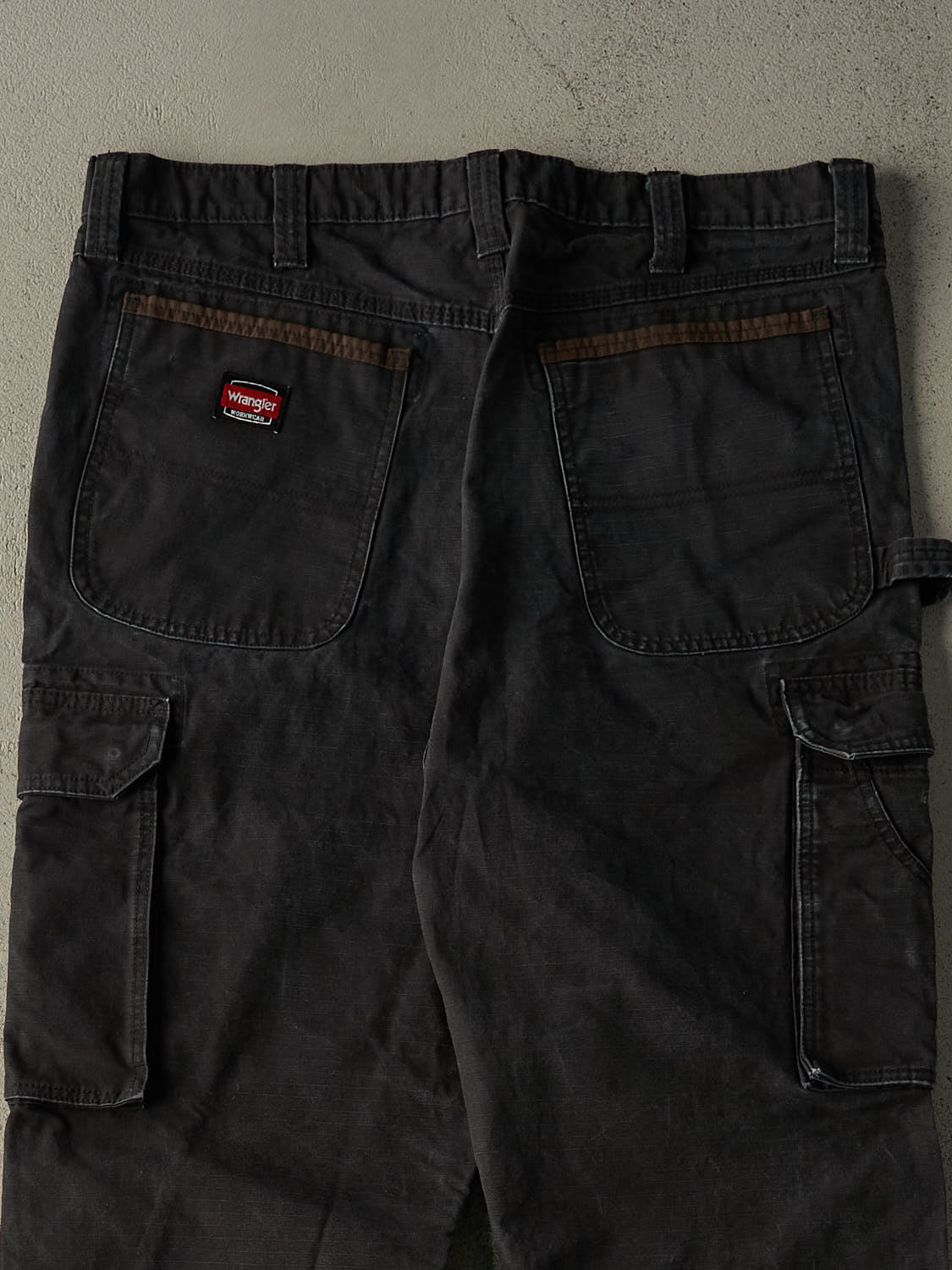 Vintage Y2K Faded Black Wrangler Double Knee Carpenter Pants (36x32)