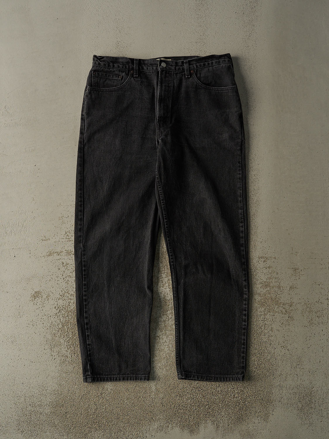Vintage 90s Faded Black Levi's 550 Relaxed Fit Tapered Leg Denim Pants (36x31)