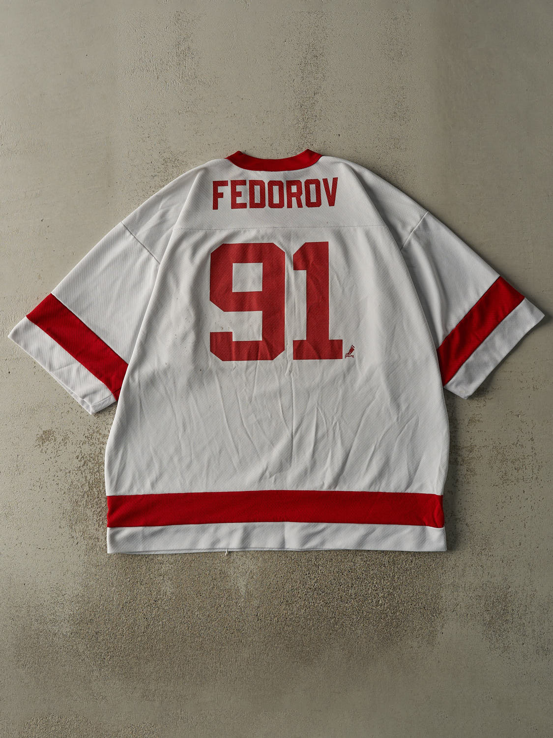 Vintage Y2K White & Red Detroit Red Wings #91 Sergei Fedorov Short Sleeve Jersey (XXL)