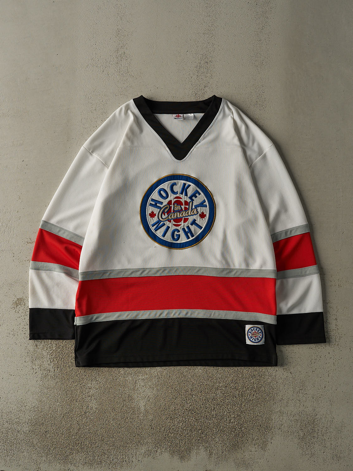 Vintage Y2K White Hockey Night in Canada Embroidered Hockey Jersey (XXL/XXXL)