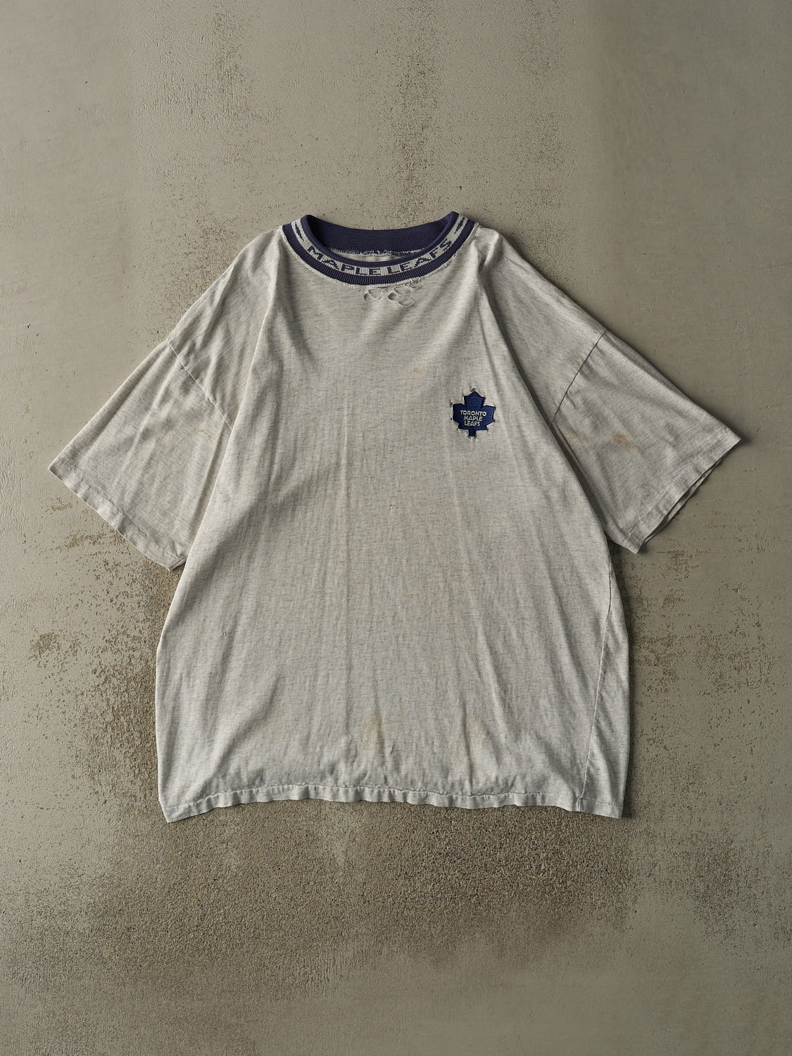 Vintage 90s Heather Grey Toronto Maple Leafs Embroidered Tee (XXL)
