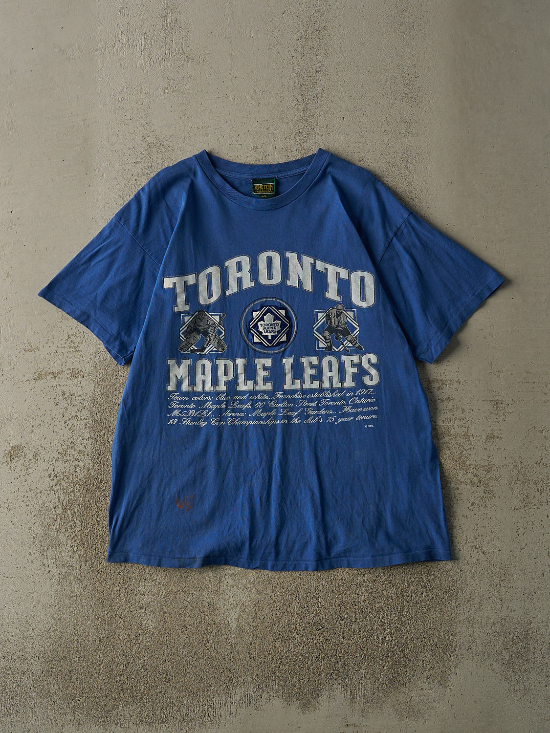 Vintage 90s Blue Toronto Maple Leafs Single Stitch Embroidered Tee (L)