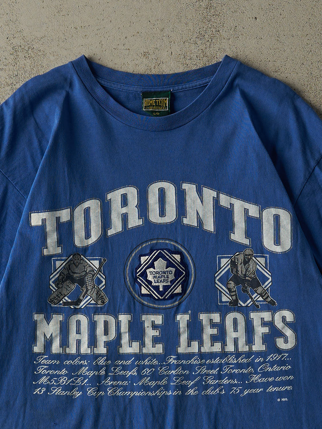 Vintage 90s Blue Toronto Maple Leafs Single Stitch Embroidered Tee (L)