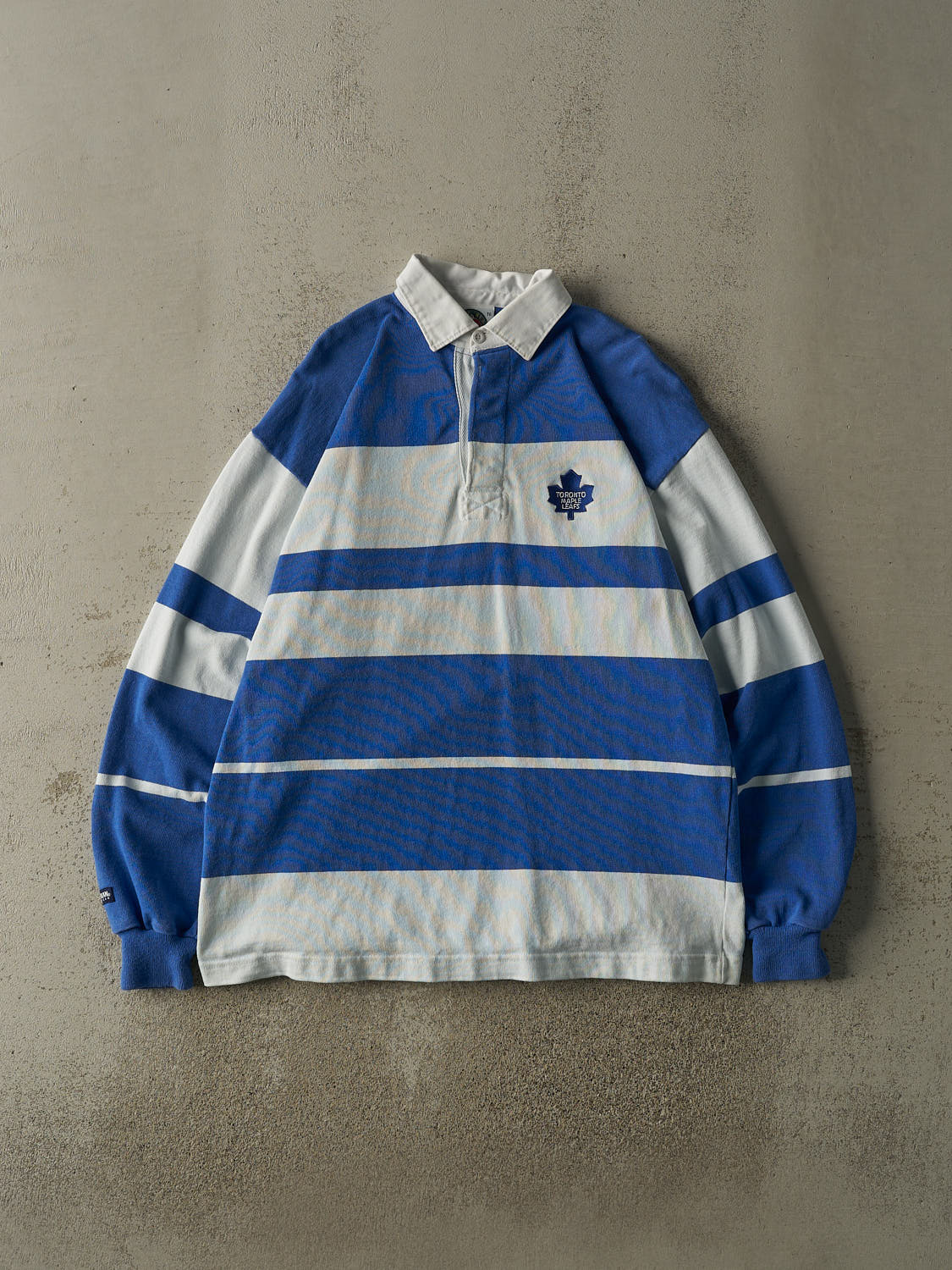 Vintage 90s White & Blue Toronto Maple Leafs Rugby Style Shirt (XL)